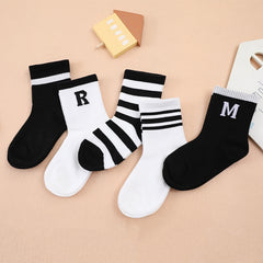 5 Pairs Boys Casual Knit Socks Thin Mesh Breathable Soft Seamless Toe Socks