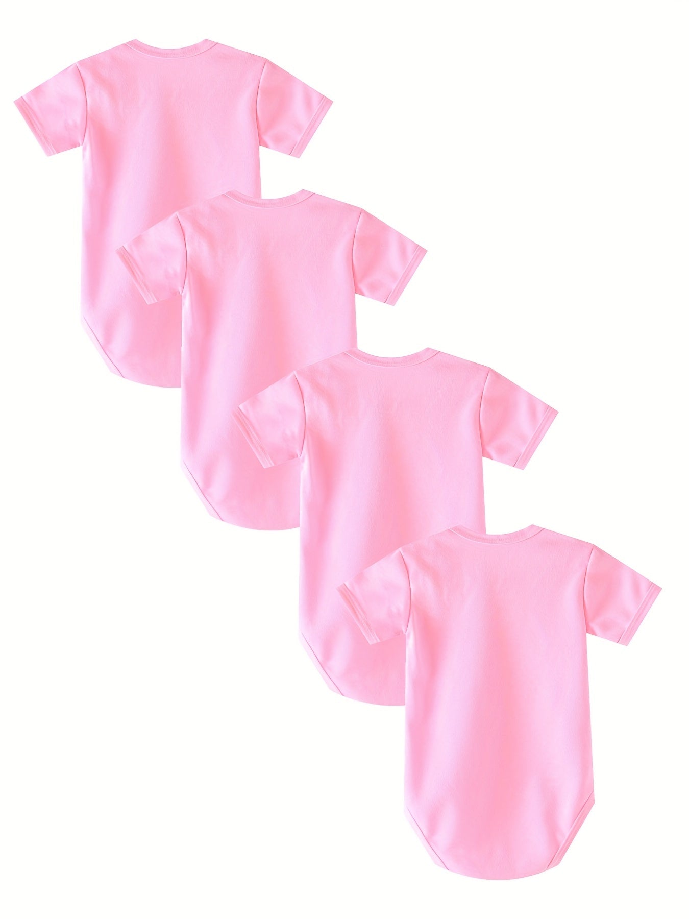 4pcs Baby Girls & Boys Short Sleeve Onesie Set Clothes