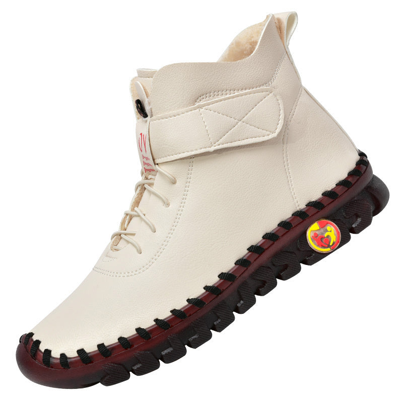 Women's High Top Sneaker Boots Fleece Lined Zipper & Lace Up Shoes