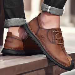 Men's Lace up Shoes Comfy Non slip Stitch Detail Shoes