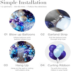 133pcs Macaron Purple Balloon Arch Garland Kit