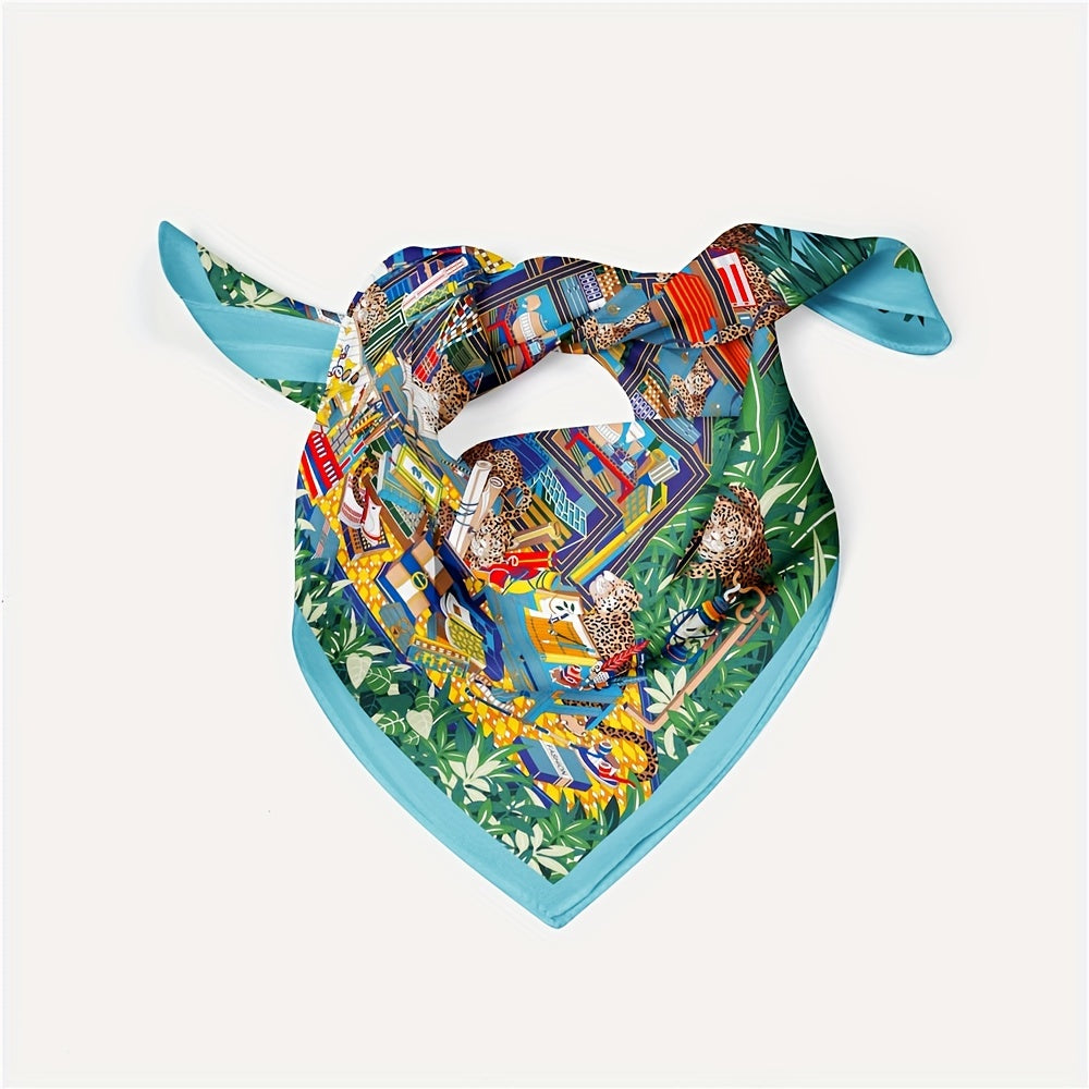 Leopard Graphic Bandana Neckerchief Scarf Boho Head Wrap