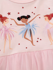 Toddler Girls Tutu Cotton Dress Dancing Girls Pattern Summer Dress