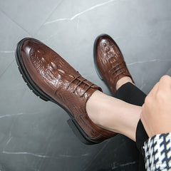 Men's Crocodile Embossed Oxford Shoes Non Slip Formal Shoes