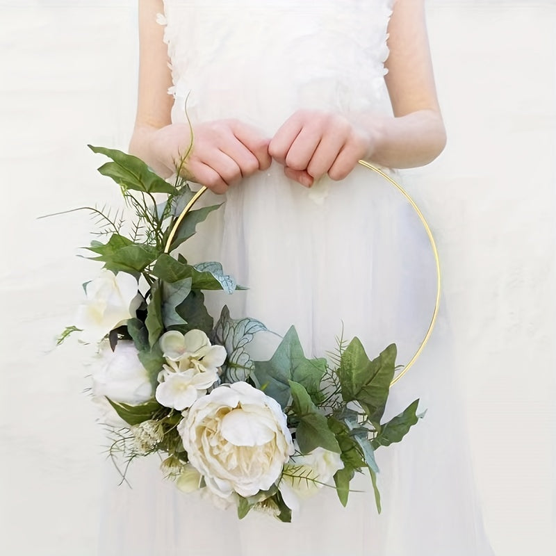 Metal Flower Hoop Wreath for Wedding Decoration DIY Dream Catcher