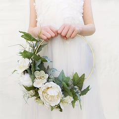 Metal Flower Hoop Wreath for Wedding Decoration DIY Dream Catcher