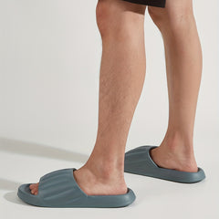 Men's Striped Platform Slides Open Toe Slippers