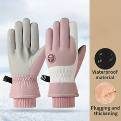 Winter Riding Skiing Gloves Plus Velvet Cold-proof Touch Screen