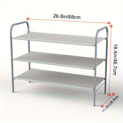 3 Tier Shoe Rack Storage Organizer Metal Tube Home Decor Gift Man Woman