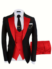 Formal 3 Pieces Set Men's Business Suit for Dinner Wedding Party