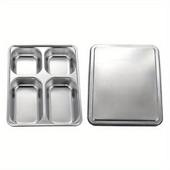 304 Stainless Steel Divided Dining Plate for Camping School Home Durable