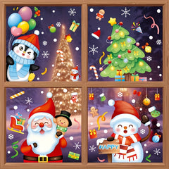 Christmas Glass Window Stickers Santa Claus Snowman Elk Sticker Merry Christmas