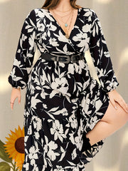 Floral Print Long Sleeve Maxi Dress
