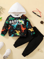 Baby Boys Dinosaur Pattern Hoodie & Pants Set