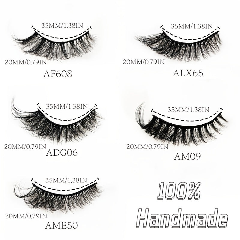 5 Pairs Cat Eye Lashes 20mm Fluffy False Eyelashes Soft Winged End Extension