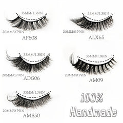 5 Pairs Cat Eye Lashes 20mm Fluffy False Eyelashes Soft Winged End Extension