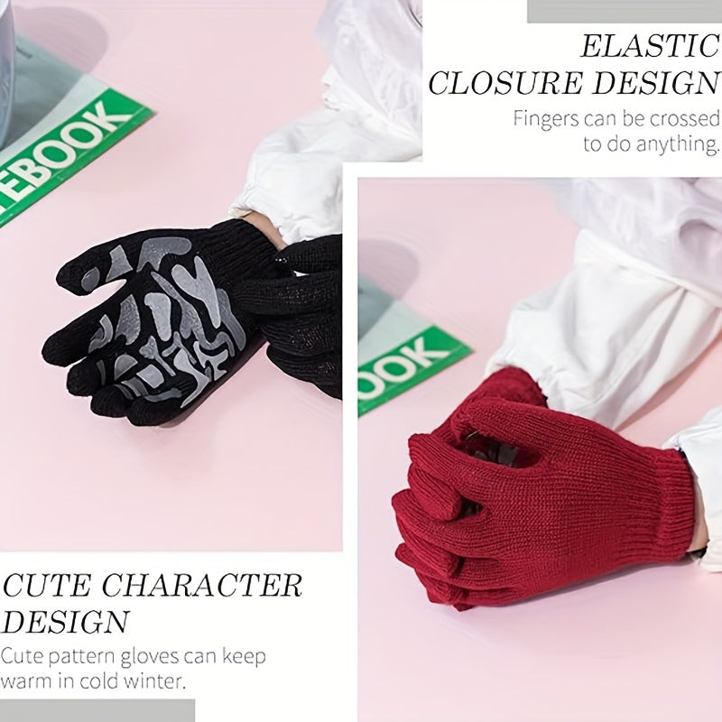 Children's Winter Warm Knitted Gloves For Boys And Girls