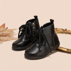Solid Boots With Zipper For Girls Lightweight Non Slip Boots