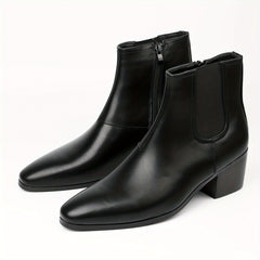 Men's High Heeled Zipper Boots