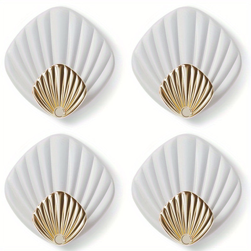 4pcs Seashell Wall Hooks Nautical Home Decor