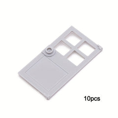 10pcs 1x4x6 Lattice Leaf Door Building Blocks Toy Construction