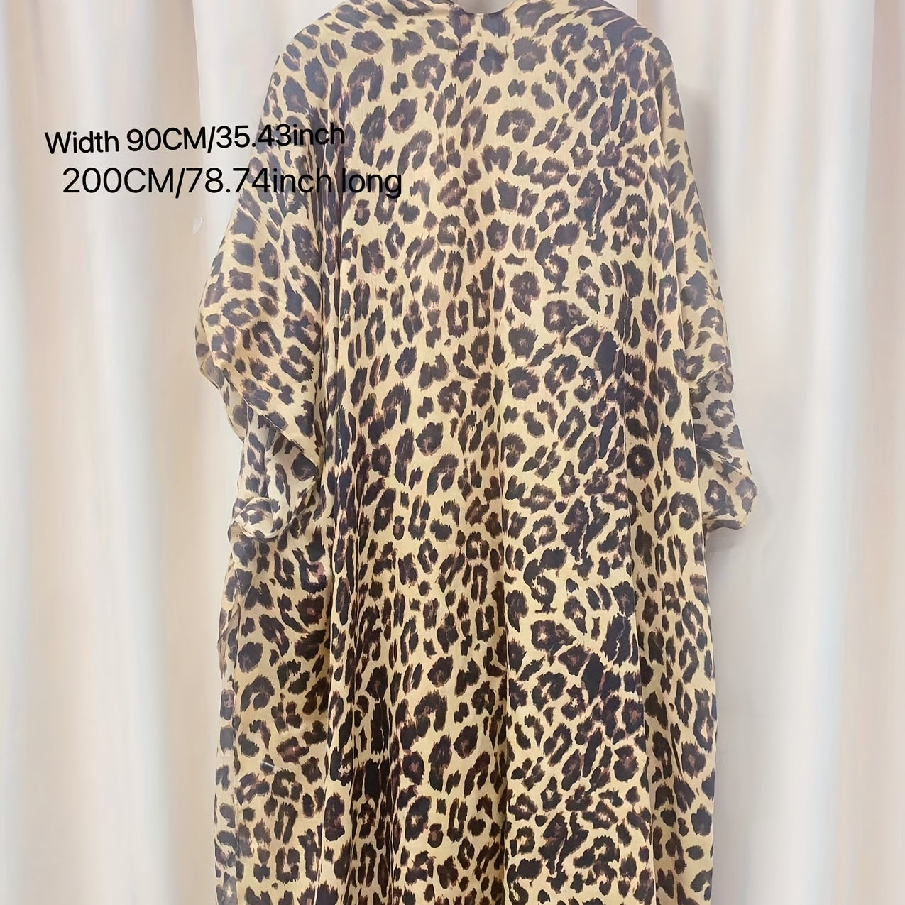 Leopard Print Large Shawl Vintage Cape Classic Windproof Cape Vintage Cardigan