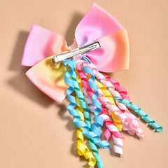 Girls Rainbow Bowknot Tape With Unicorn Charm