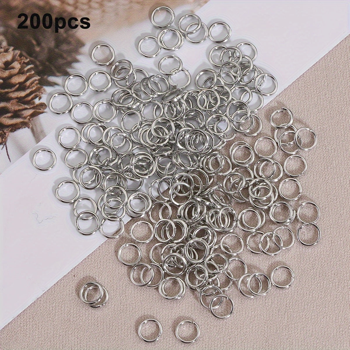 200pcs Jump Rings Split Rings Pendant Connectors for DIY Jewelry Making