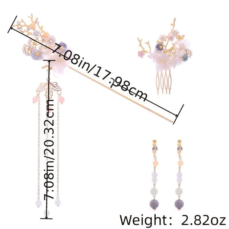 Faux Pearl Crystal Flower Hairpin Set for Women Party Wedding Bridal