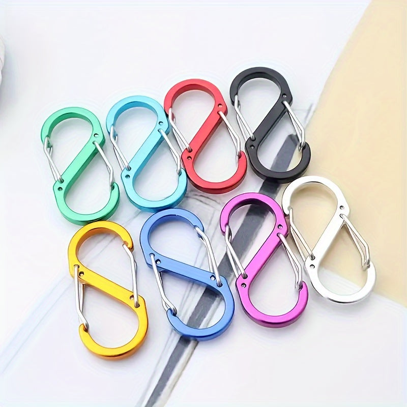 8pcs S-shaped Spring Buckle Snap Hook Bag Keychain Outdoor Accessory