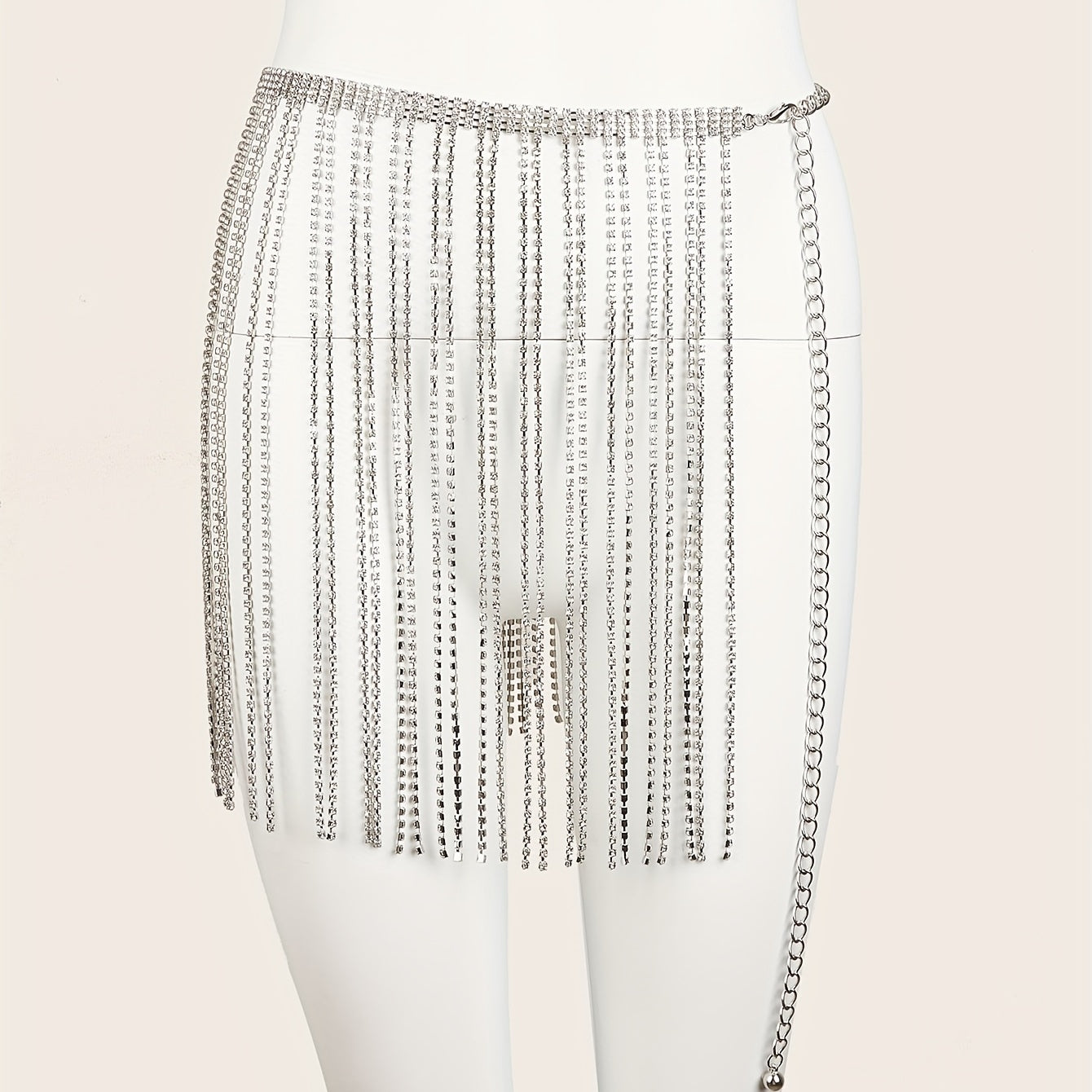 Y2K Rhinestone Tassel Waist Chain Glamorous Belt Dress Decoration