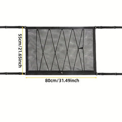 Car Roof Storage Net Bag - Double Layer Zipper - Car Interior Accessories