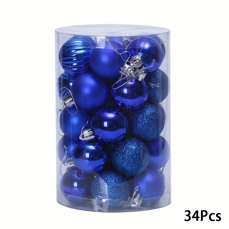 34pcs Christmas Balls Set Special Shaped Holiday Party Decoration