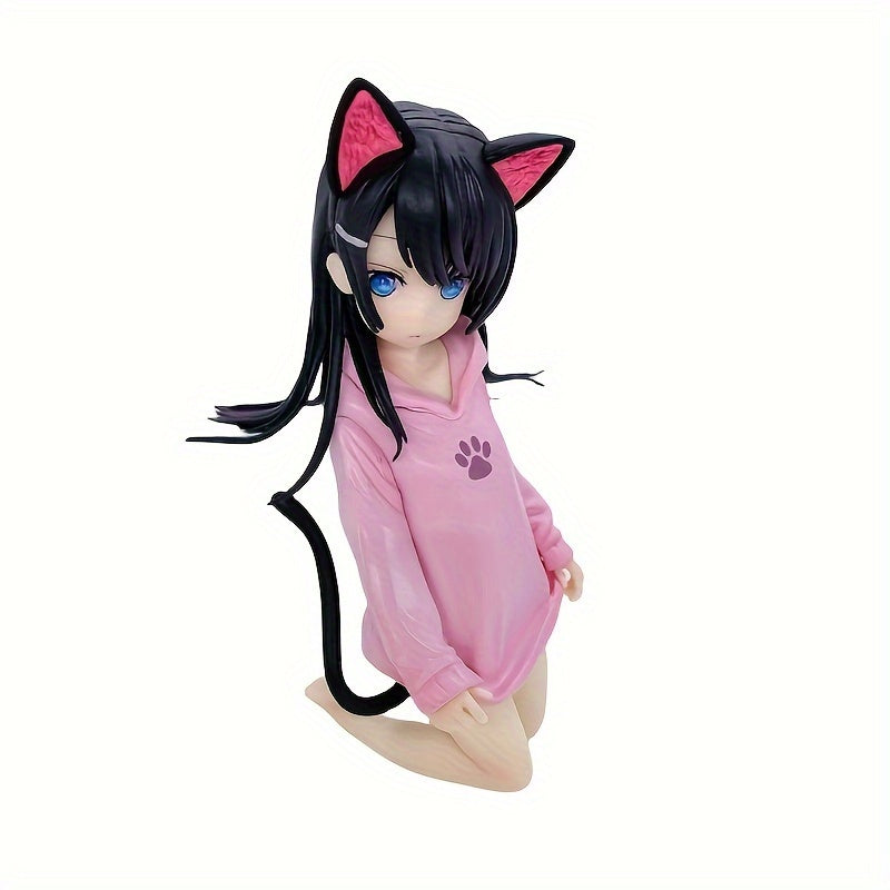 Kneeling Pink Cat Anime Figure - Ideal Gift for Anime Fans