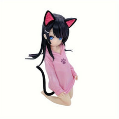 Kneeling Pink Cat Anime Figure - Ideal Gift for Anime Fans