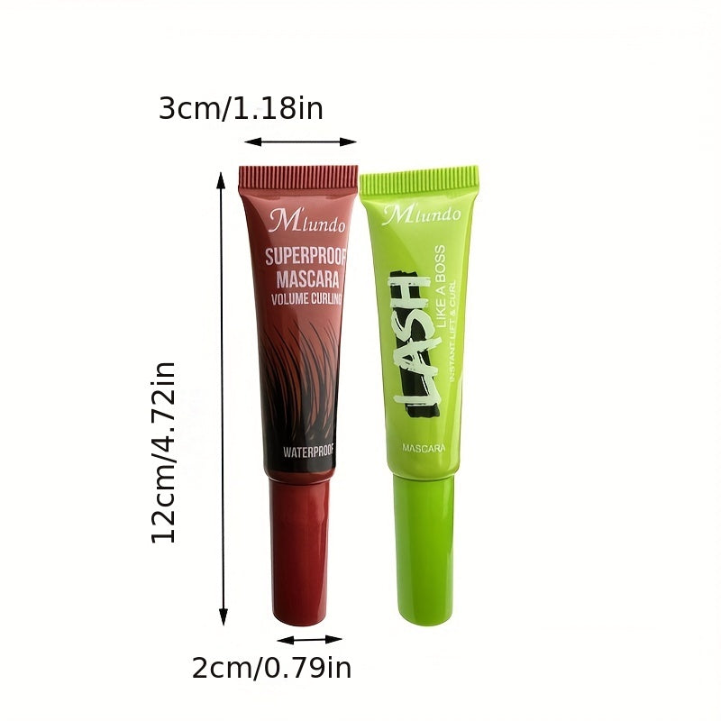 2pcs 4D Waterproof Thick Curling Mascara Durable Enlarge Eyes Smudge Proof