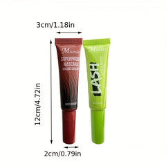 2pcs 4D Waterproof Thick Curling Mascara Durable Enlarge Eyes Smudge Proof