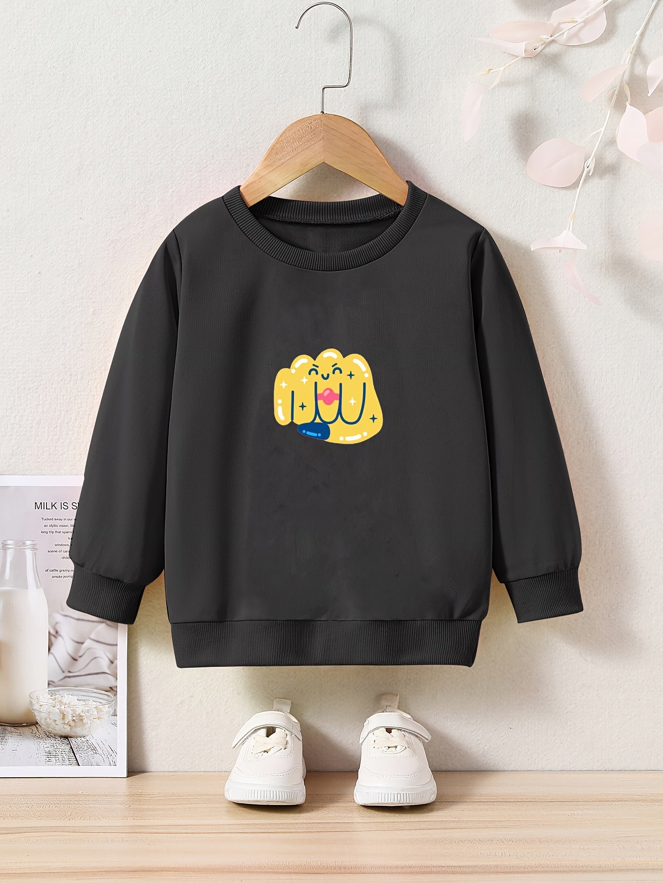 OERYUI Kids Cartoon Fist Graphic Sweatshirt Comfy Pullover