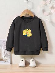 OERYUI Kids Cartoon Fist Graphic Sweatshirt Comfy Pullover