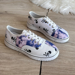 Women's Skull Print Sneakers Casual Halloween Shoes