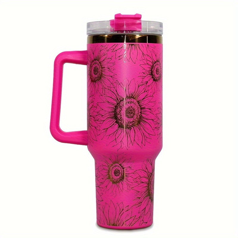 40oz Stainless Steel Water Cup with Lid and Handle - Keeps Beverages Cold