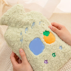 Large Embroidery Plush Cloth Cover Hot Water Bag