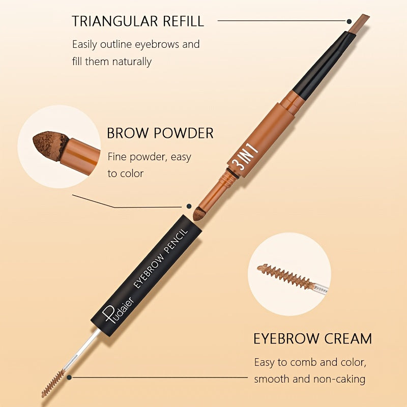 3-In-1 Eyebrow Pencil Natural Sweat-Proof Smudge-Proof Eyebrow Pen