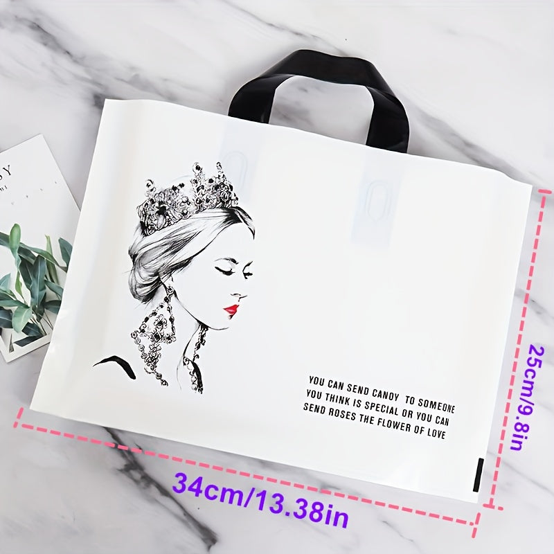 5pcs Flower Print Tote Bags Transparent Plastic Tote Bag