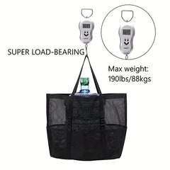 Beach Mesh Bag Portable Toiletry Travel Bag Family Camping