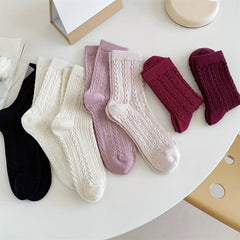 Textured Twist Mid Tube Socks Women's Stockings