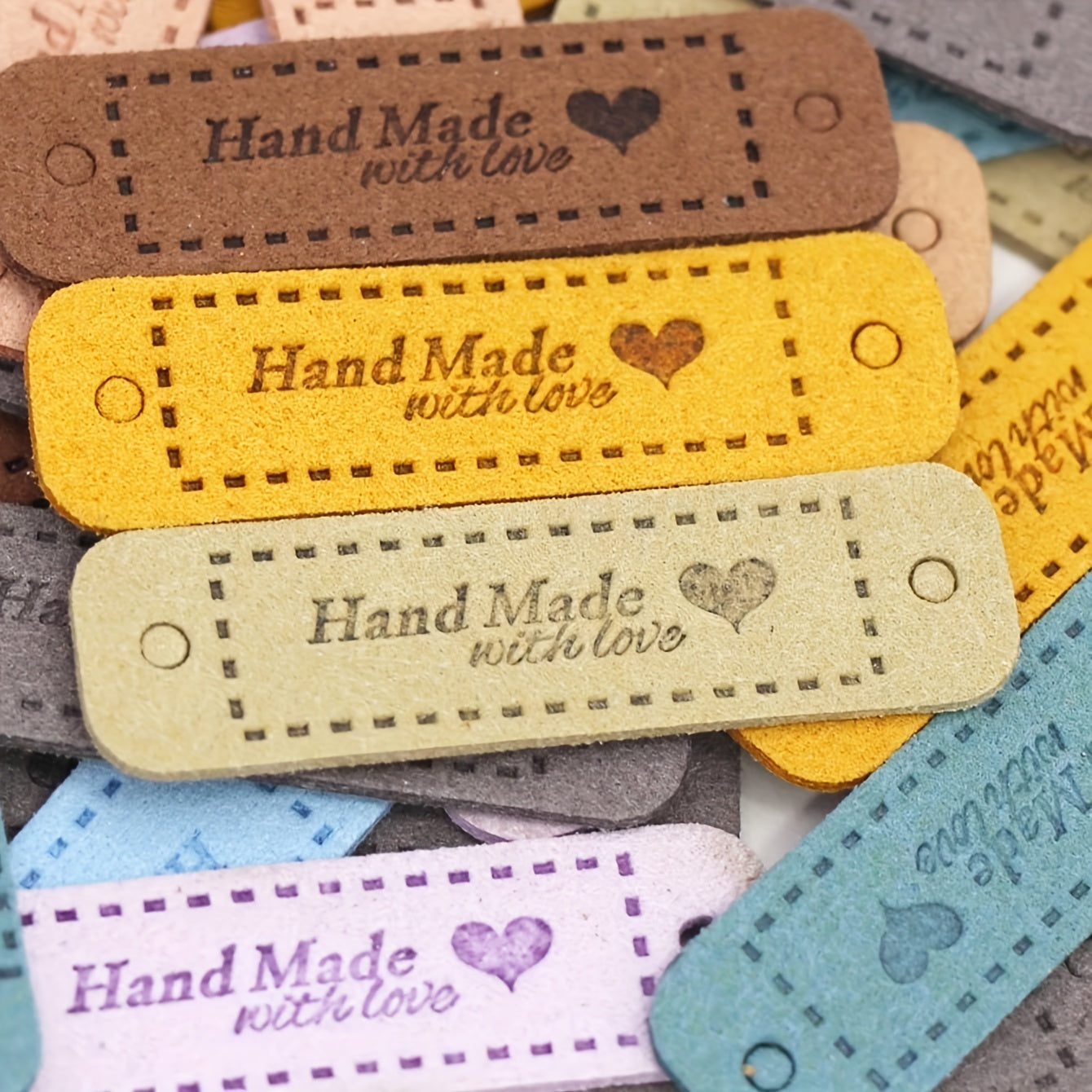 20pcs PU Leather Labels for Hat Scarf Bag - Crochet Items Decal