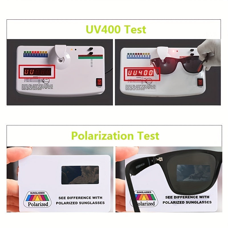 Vintage Polarized Square Sunglasses for Men Women