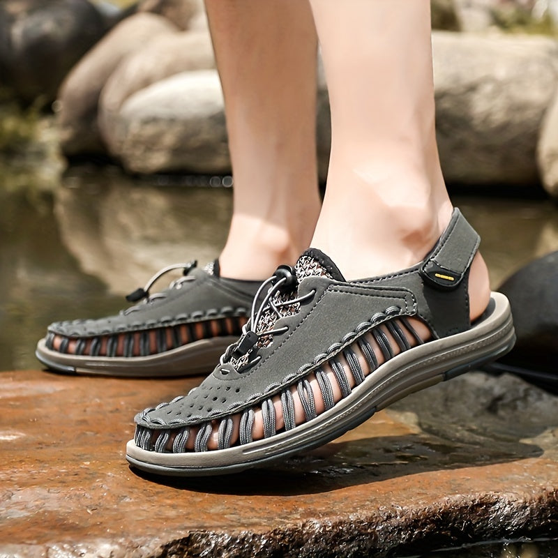 Men's Breathable Closed Toe Hollow Strap Sandals