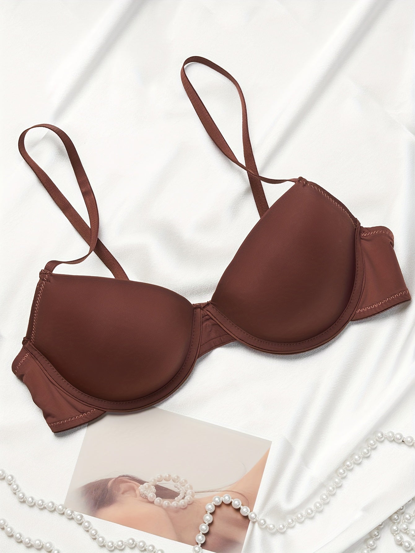3pcs Solid T Shirt Bras Push Up Bra Women's Lingerie & Underwear